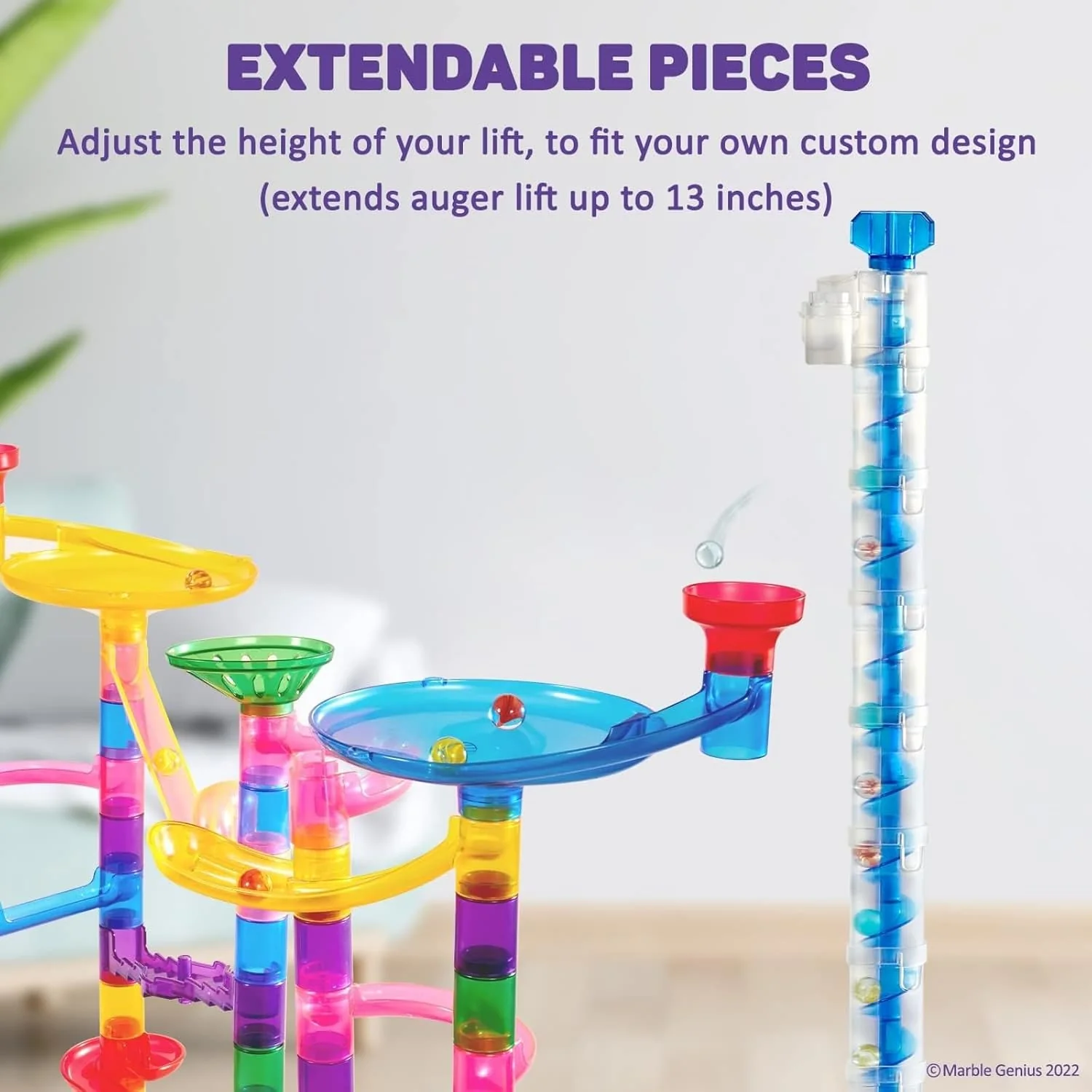 Marble Genius Marble Run Auger Lift Extension - Blue (5Y+) - Image 3