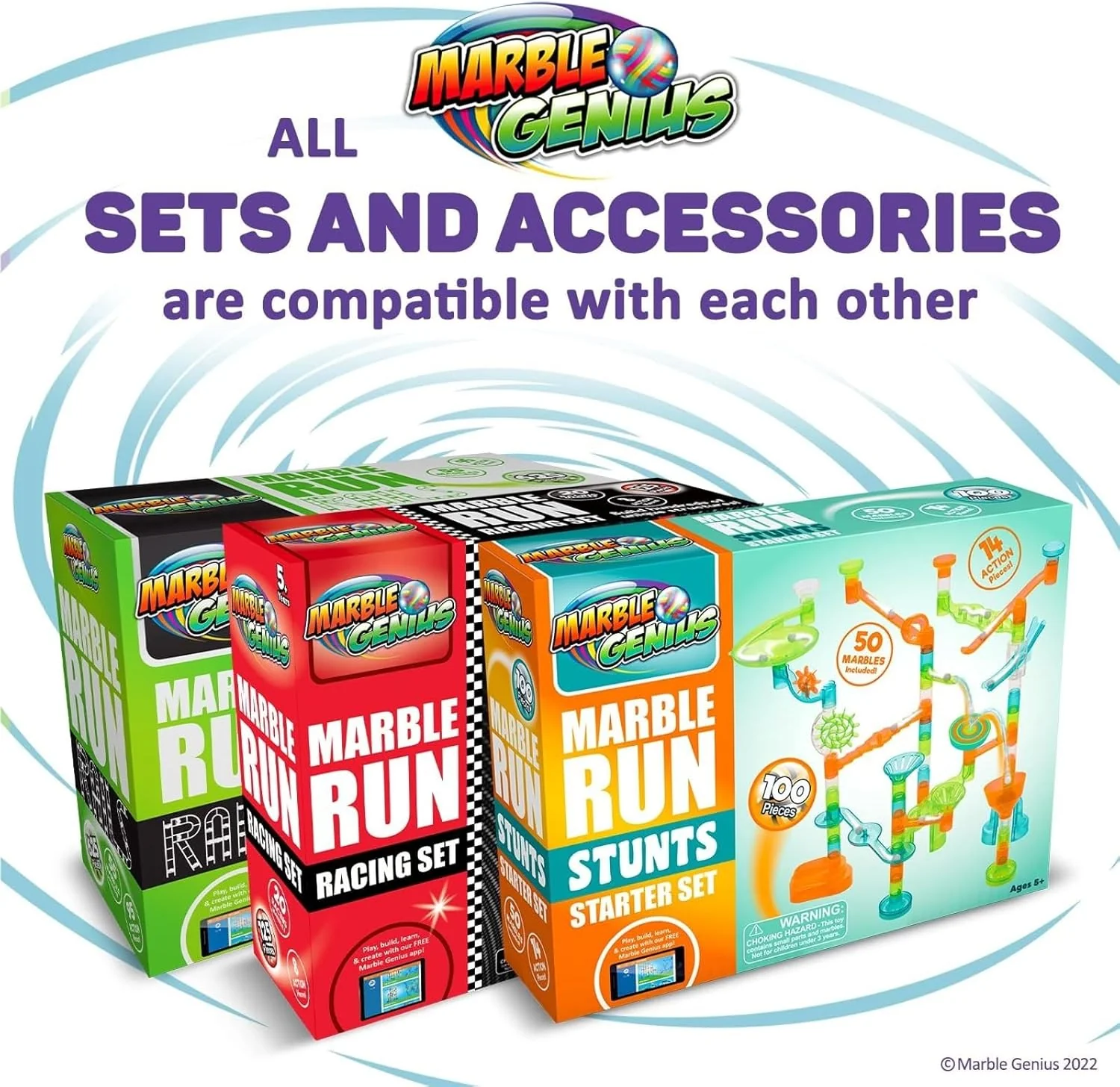 Marble Genius Marble Run Auger Lift Extension - Blue (5Y+) - Image 6