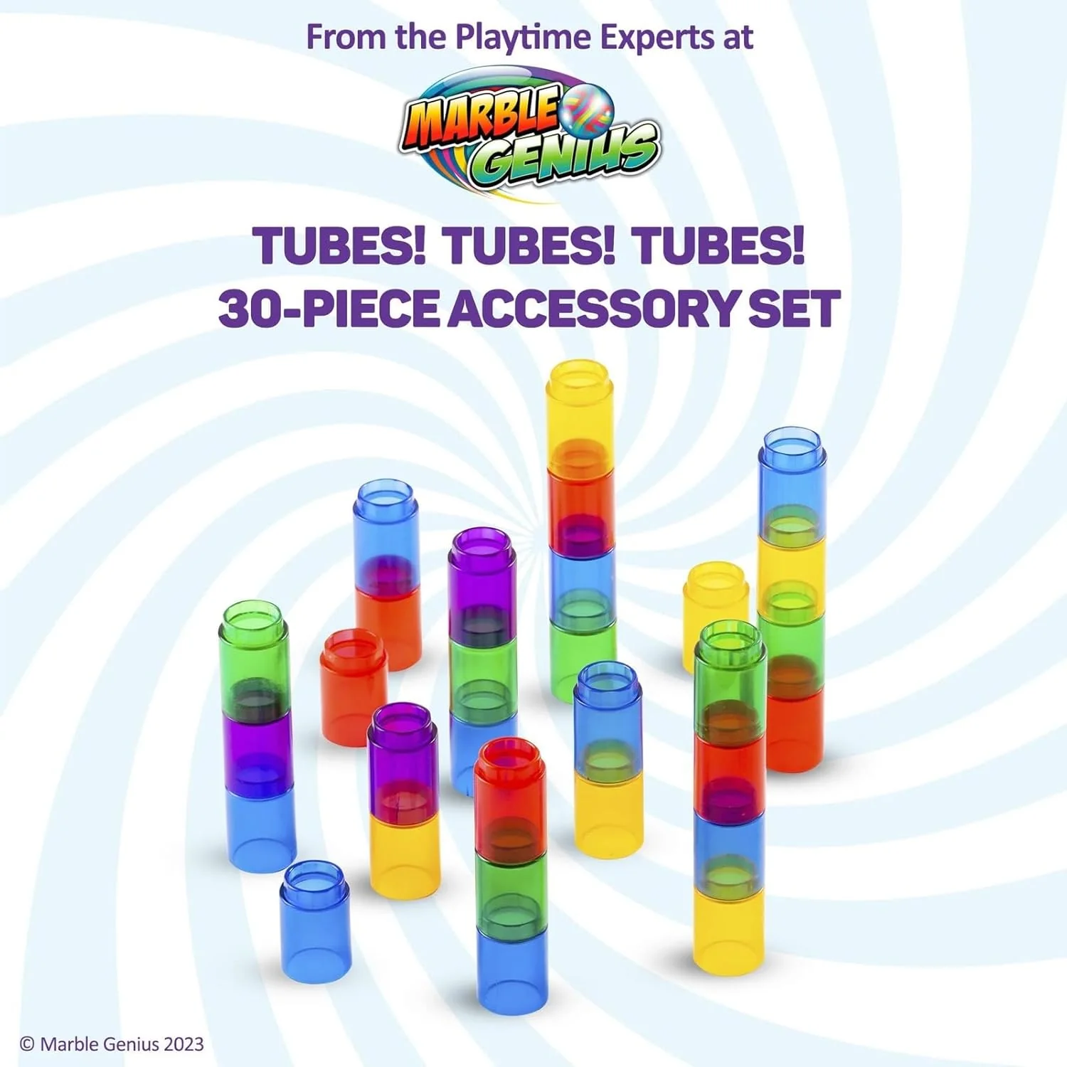 Marble Genius Tubes - Marble Run Accessory Add-On Set (30 Pieces) - Image 2