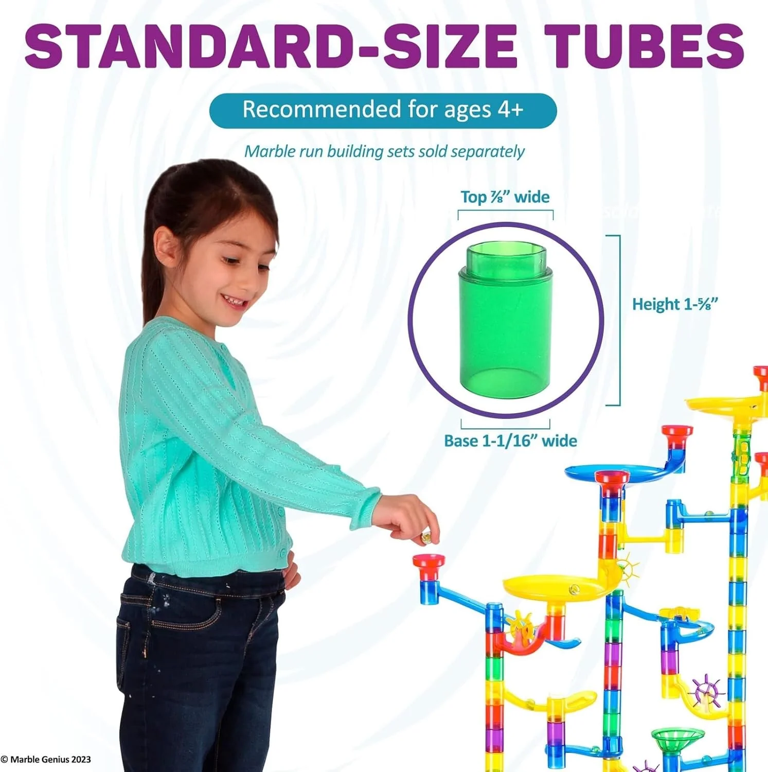 Marble Genius Tubes - Marble Run Accessory Add-On Set (30 Pieces) - Image 4
