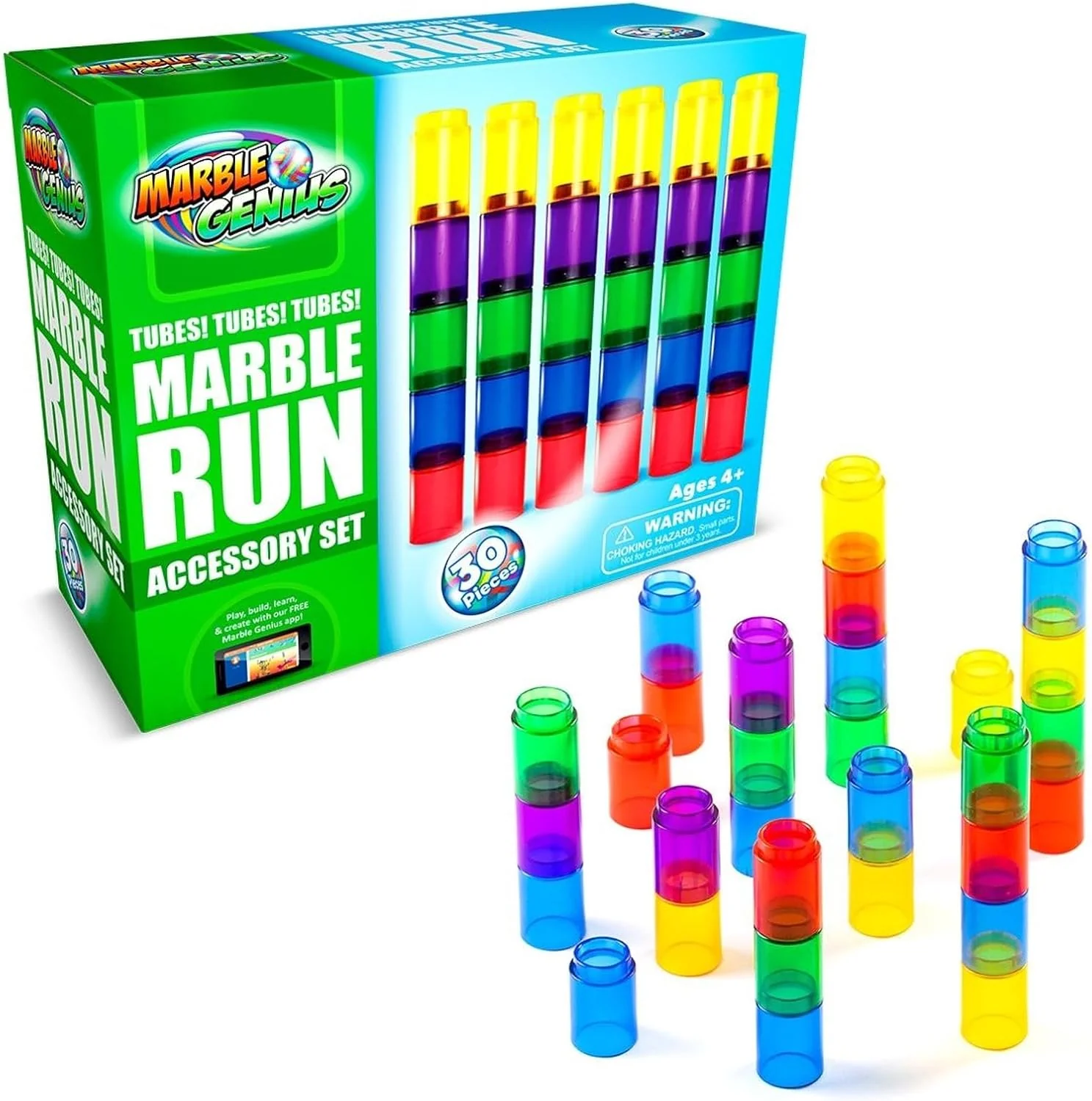 Marble Genius Tubes - Marble Run Accessory Add-On Set (30 Pieces) - Image 6