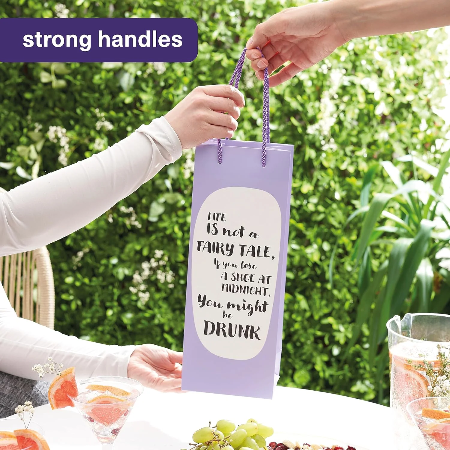 MATANA 15 Premium Wine Bottle Gift Bags with Witty Quotes - 35x13x9cm - Image 2