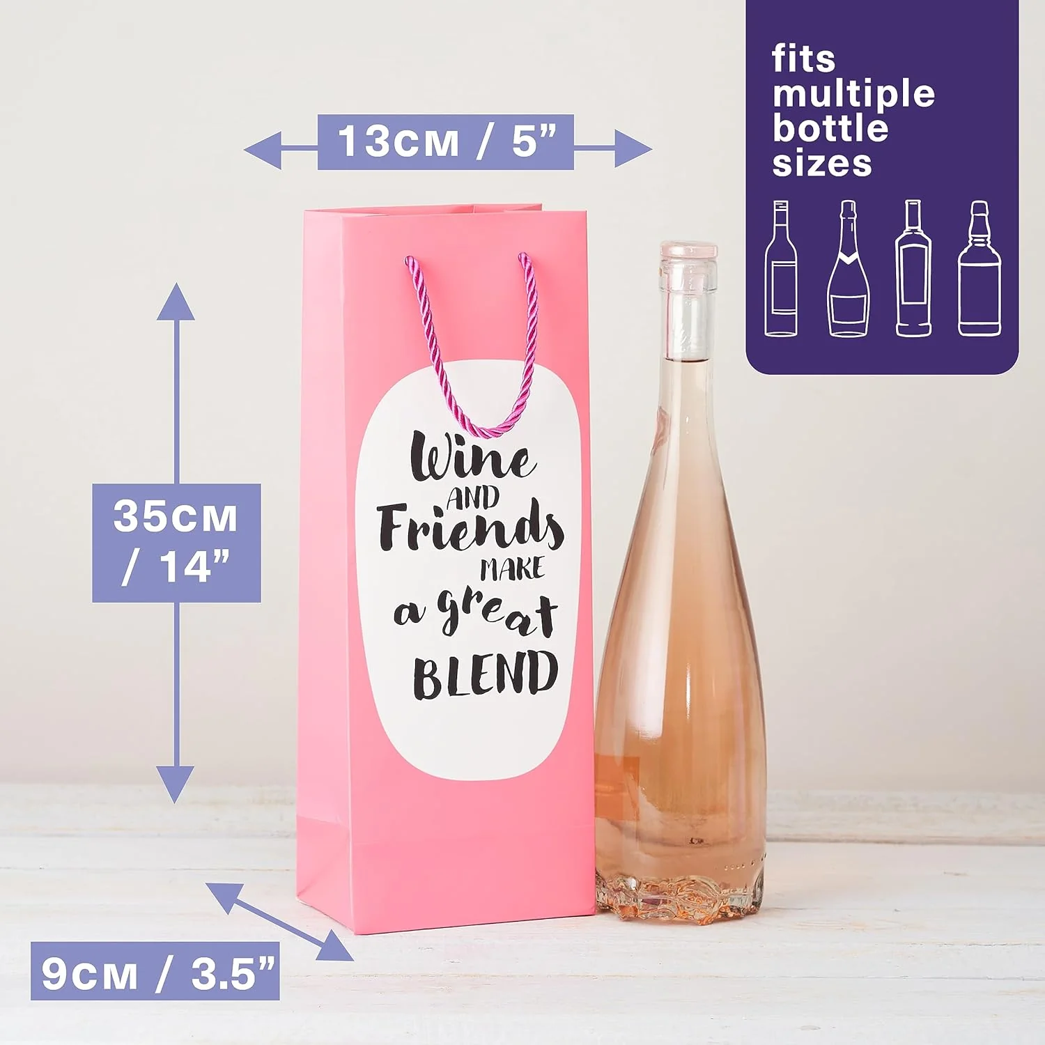 MATANA 15 Premium Wine Bottle Gift Bags with Witty Quotes - 35x13x9cm - Image 3