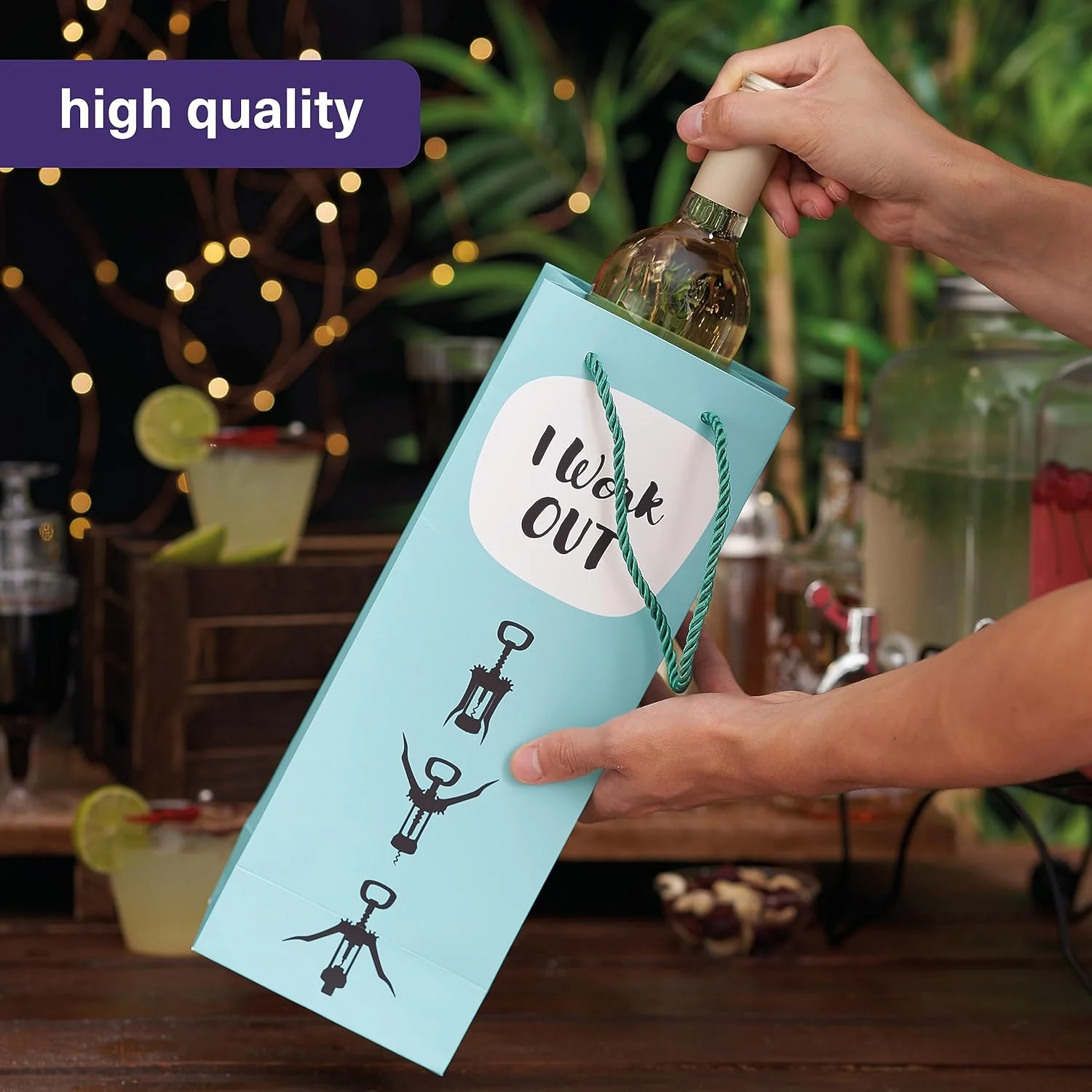 MATANA 15 Premium Wine Bottle Gift Bags with Witty Quotes - 35x13x9cm - Image 4
