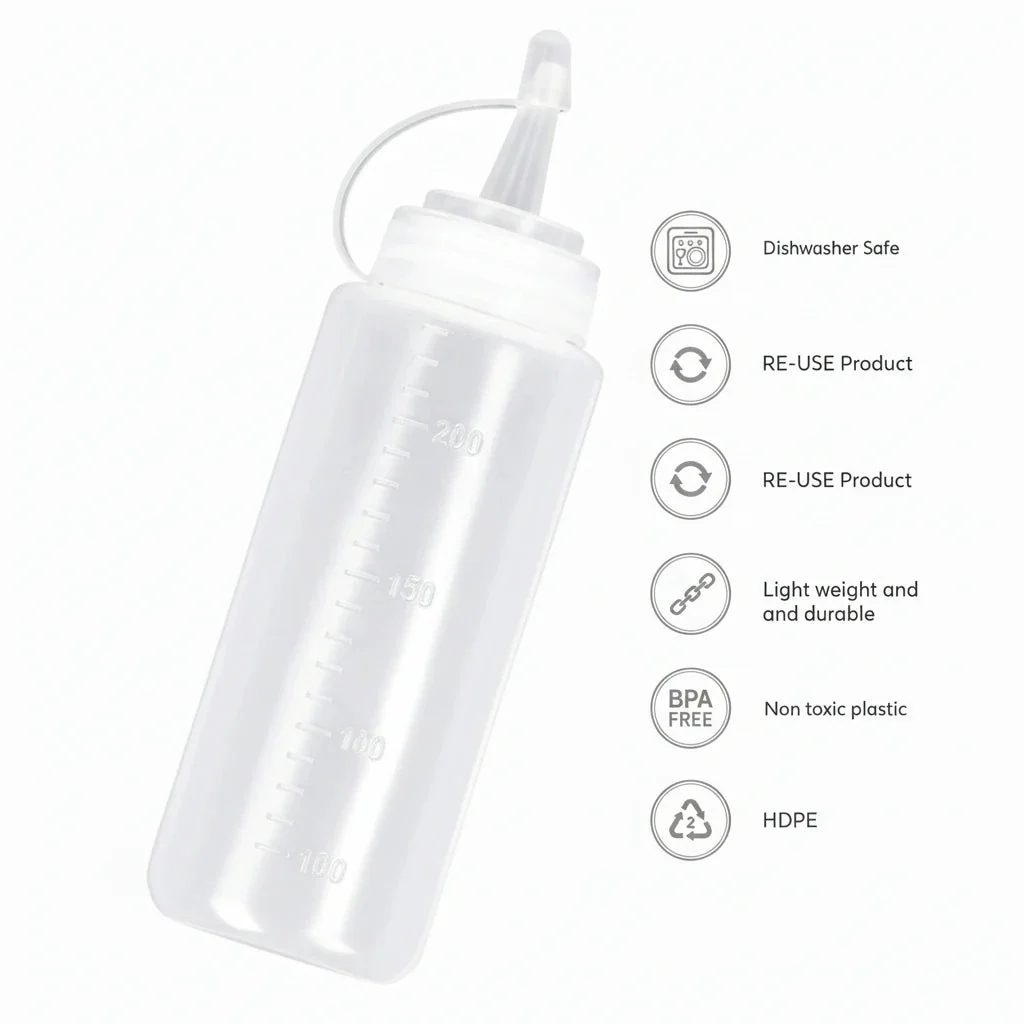 Matana Plastic Sauce Bottles Set of 8 240ml - Image 3