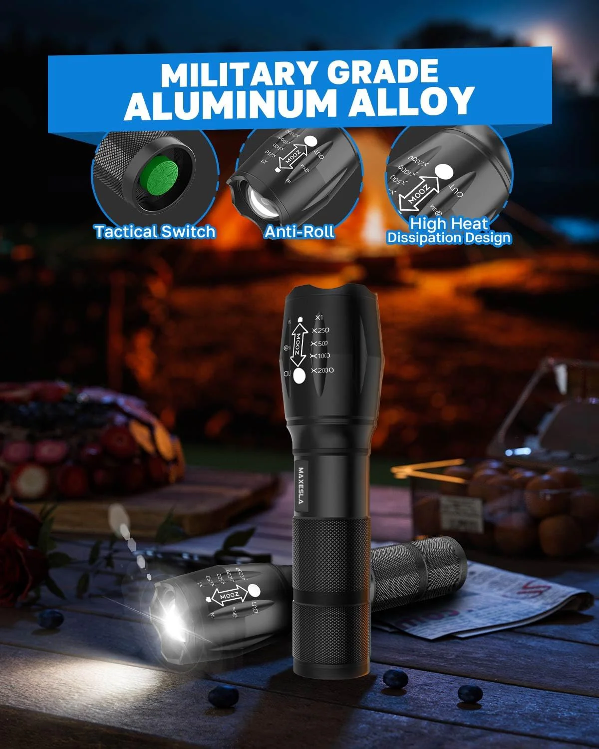 Maxesla FAGORY LED Torch 2000 Lumens - 2 Pack - Image 3