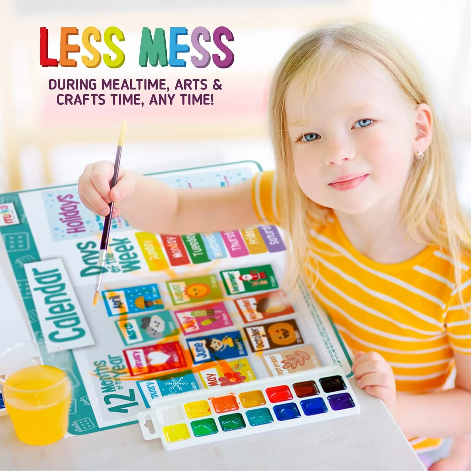Merka Kids' Educational Placemats - 4 Pack: Time, Money, Calendar, Seasons - Image 6