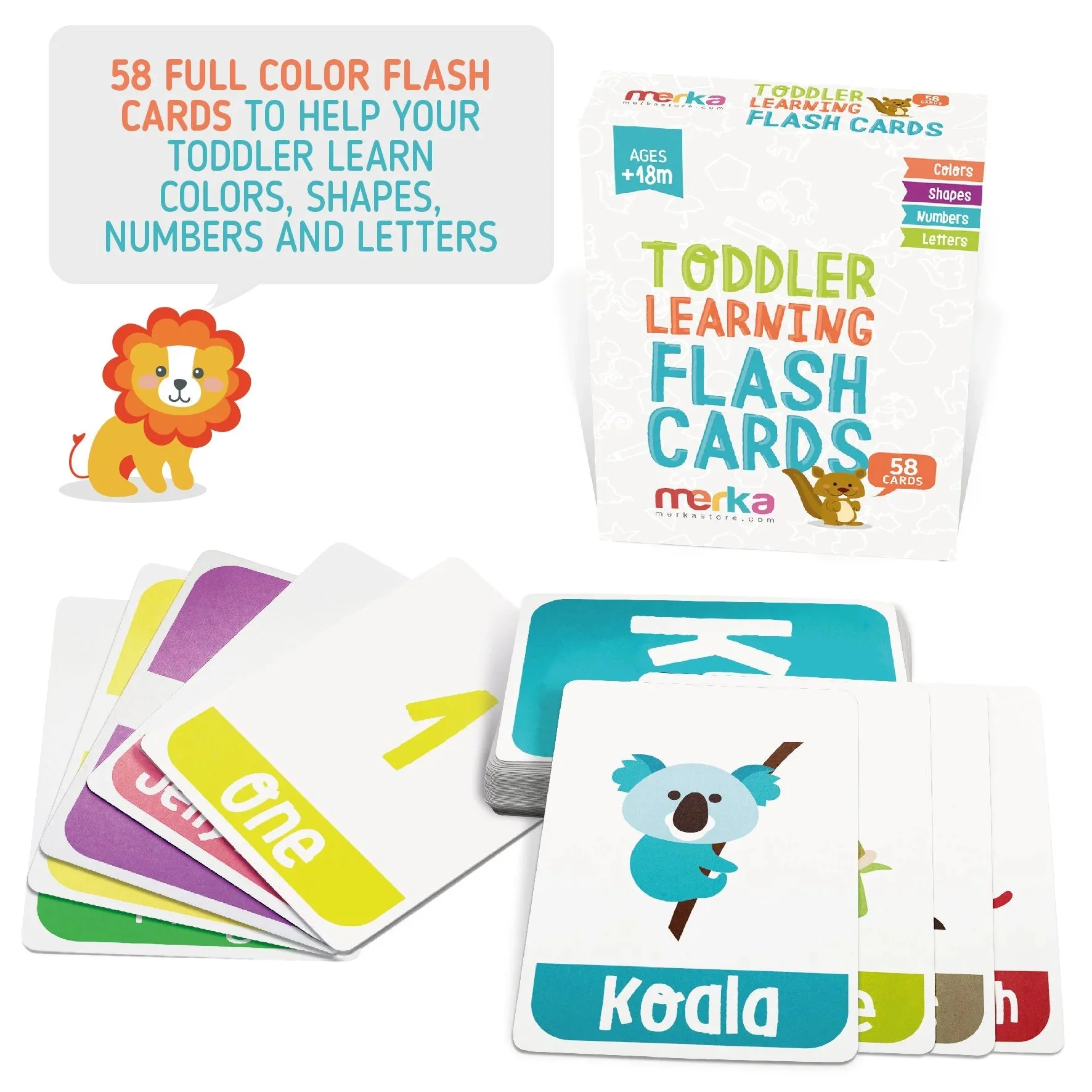 Merka Toddler Learning Kit: Posters, Flashcards, Book and Stickers - 18M+ - Image 4