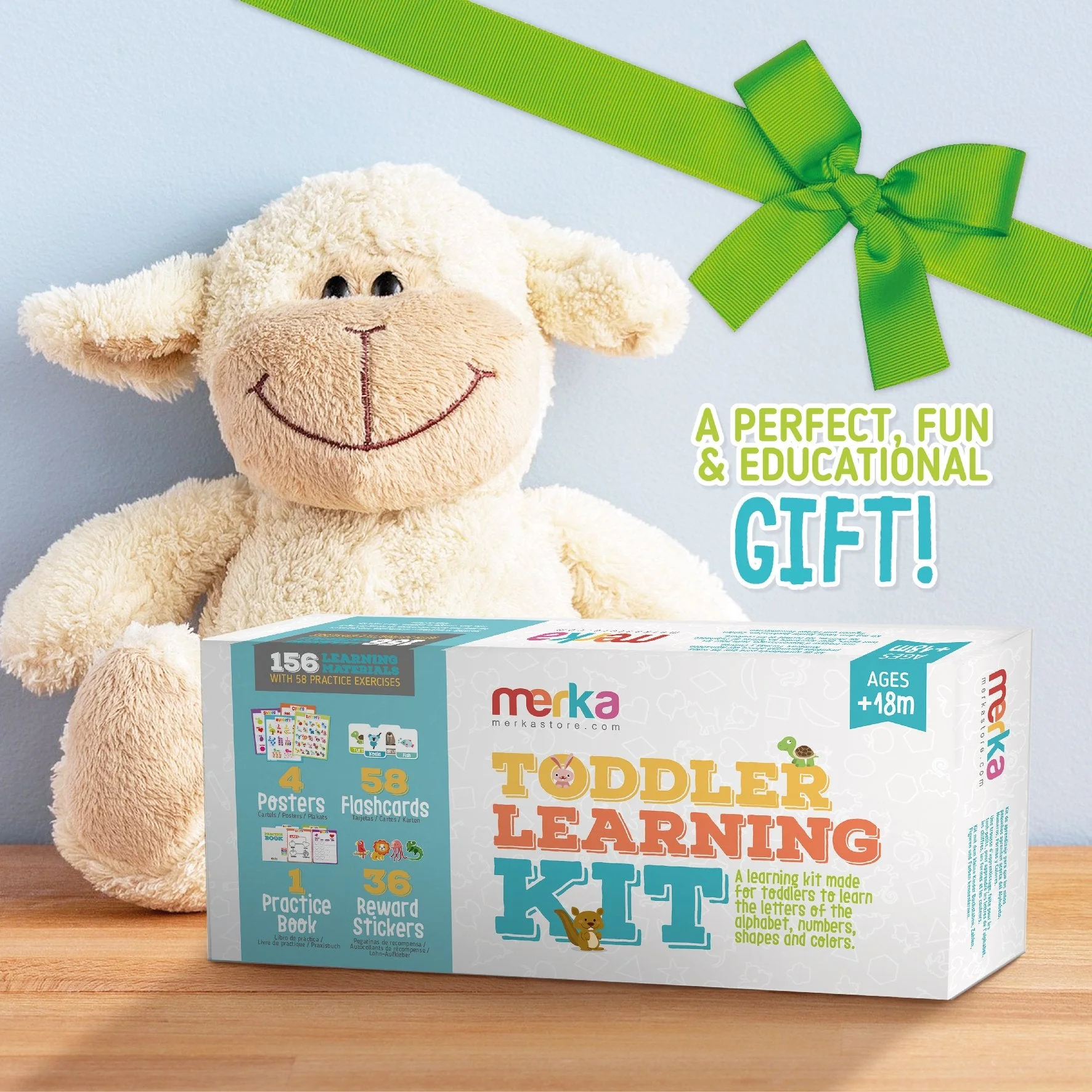 Merka Toddler Learning Kit: Posters, Flashcards, Book and Stickers - 18M+ - Image 7