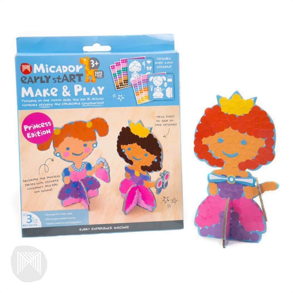 Micador early stART Make & Play Sticker Learning - Princess Edition (3+YRS)