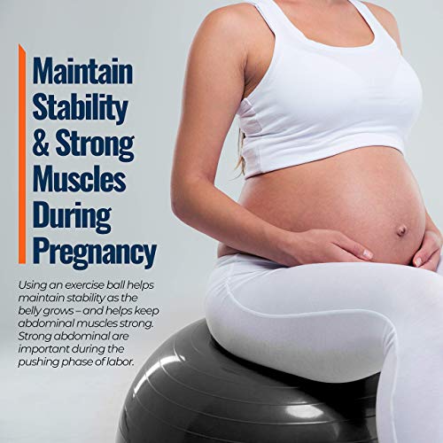 Mind Body Future Exercise Yoga Pregnancy Ball with Stability Ring & Pump - Image 3