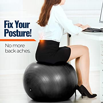 Mind Body Future Exercise Yoga Pregnancy Ball with Stability Ring & Pump - Image 4