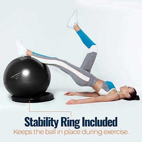 Mind Body Future Exercise Yoga Pregnancy Ball with Stability Ring & Pump - Image 7