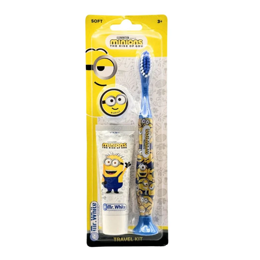 Minions Kids Electric Toothbrush Gift Set + Travel Kit - Age4+ - Image 3