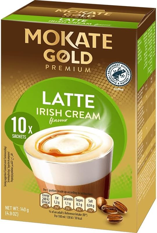 Mokate Gold Premium Irish Cream Latte Coffee Sachets x10 - Pack of 12 (120 Sachets) - Image 2