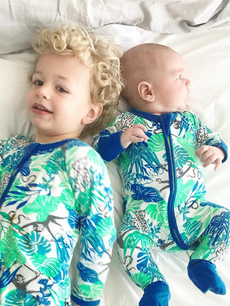 Monkey Blue Baby Zip Sleepsuit with Hand & Feet Cuffs (Various Sizes) - Image 4