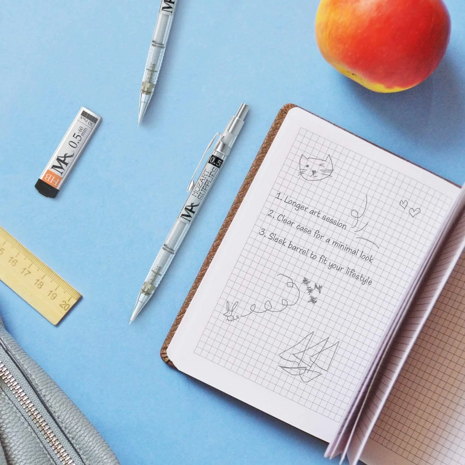 MozArt Essential Mechanical Pencil Set - 4 Sizes with Refills - Image 7