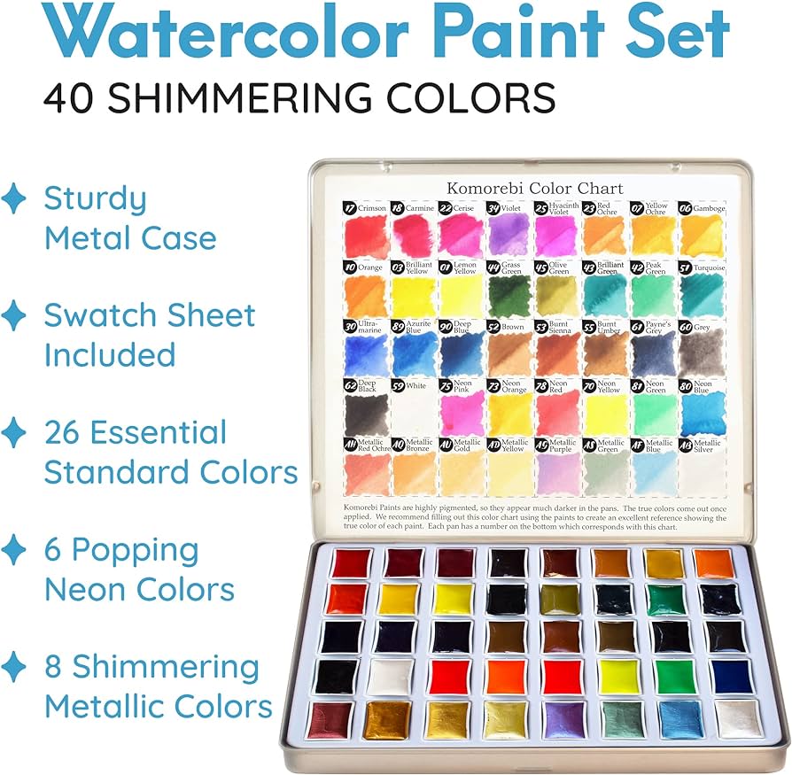 Mozart Japanese Komorebi Watercolour Paint Set - 40 colours - Image 4