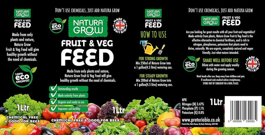NATURA GROW Fruit & Veg Feed - 1LTR X3 - Image 3