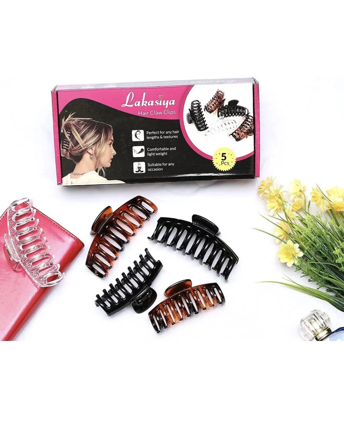 Non Slip Big Claw Hair Clips - 5 Pack