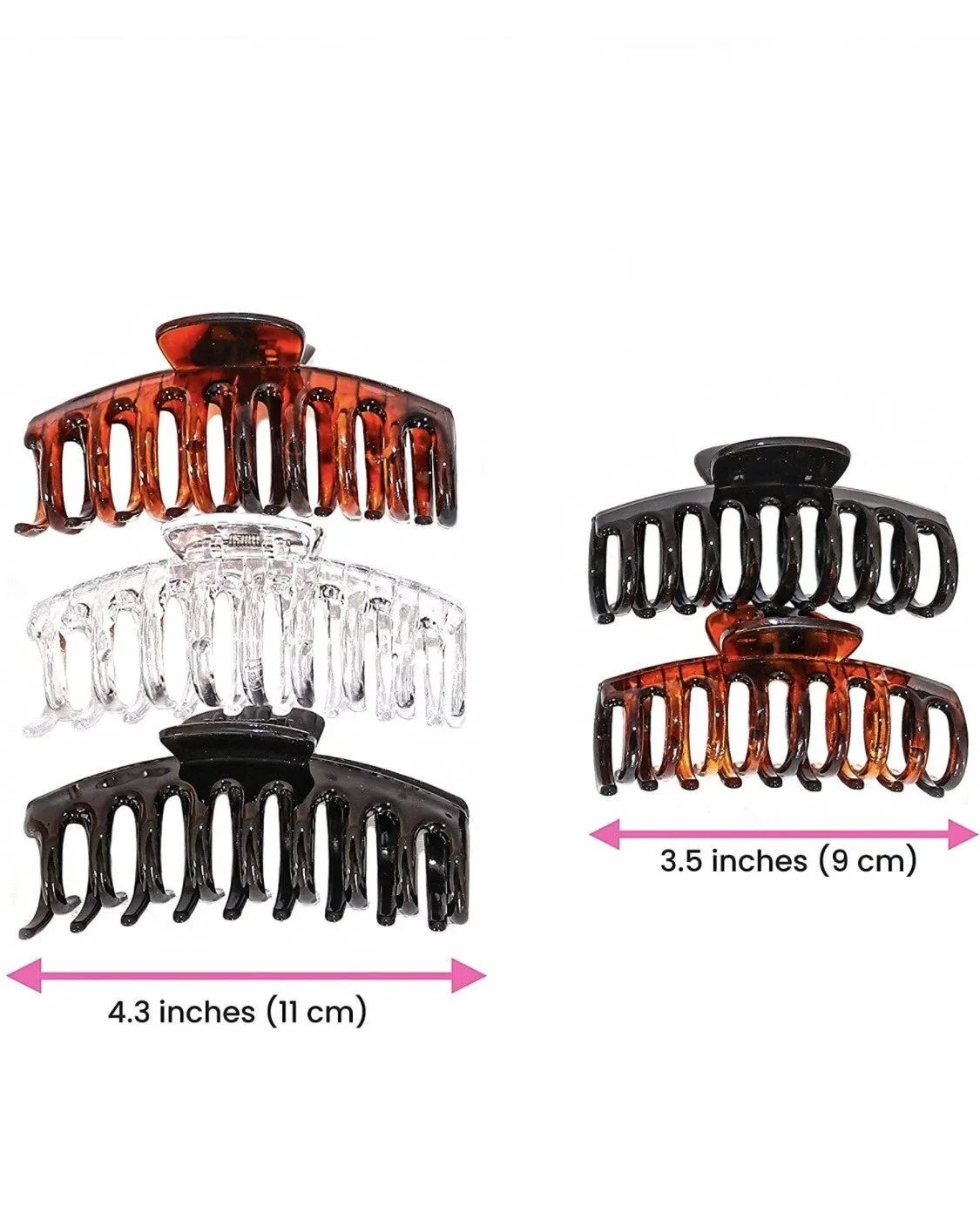 Non Slip Big Claw Hair Clips - 5 Pack - Image 3