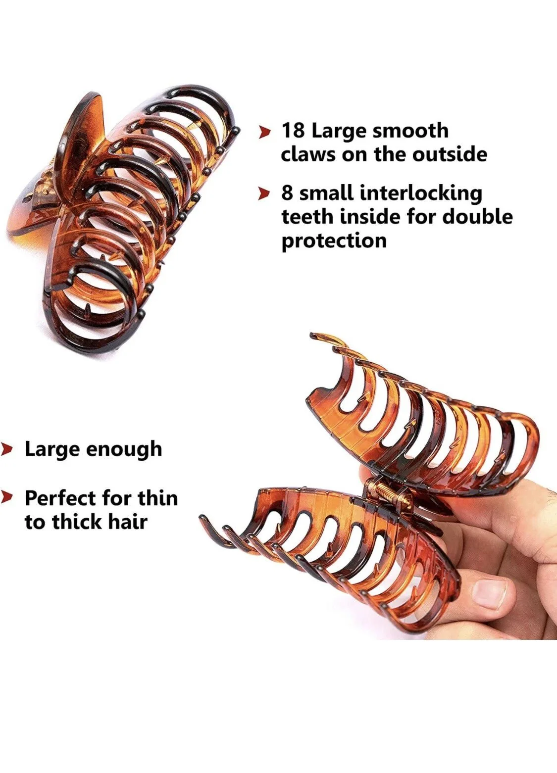 Non Slip Big Claw Hair Clips - 5 Pack - Image 6