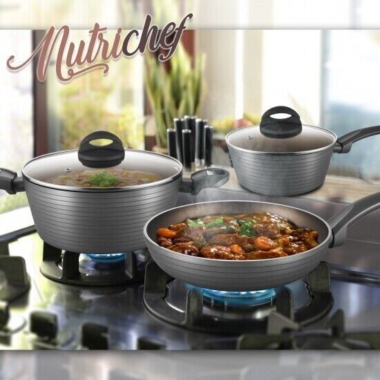 Nutrichef 12 piece Kitchen Set - Grey - Image 2