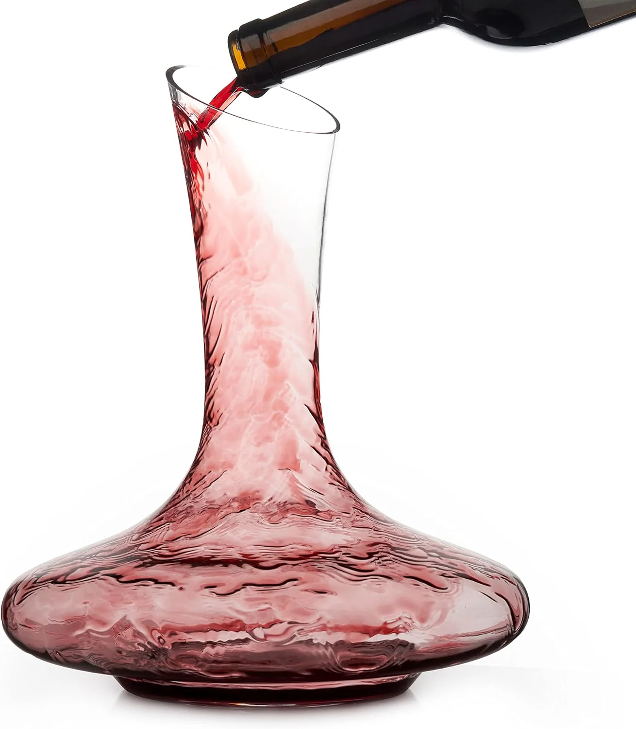 Oak & Steel - Large Red Wine Decanter Crystal Slanted Aerator 1800ml
