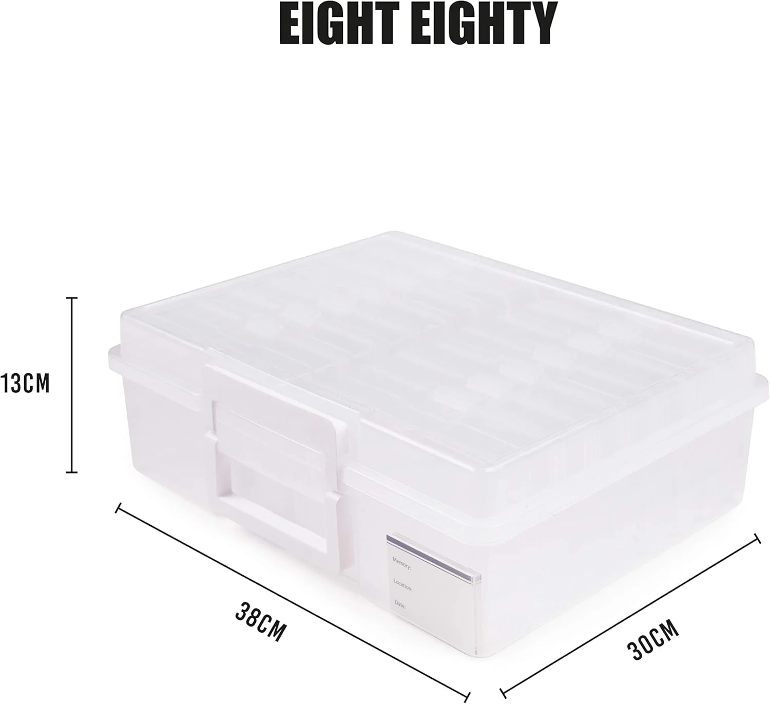 Office Mania - 6"x4" Photo & Crafts Organiser: Storage box, 16 Cases & Labels - Clear - Image 5