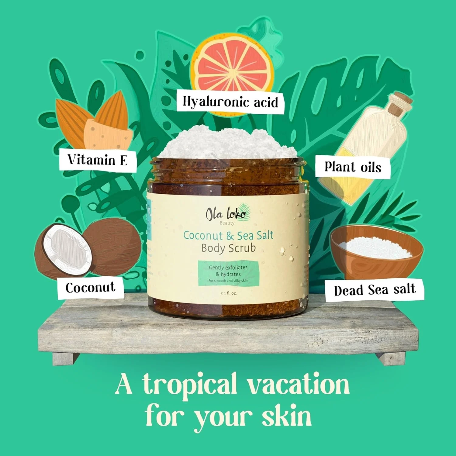 Ola Loko Coconut and Sea Salt Body Scrub - 220ml - Image 2