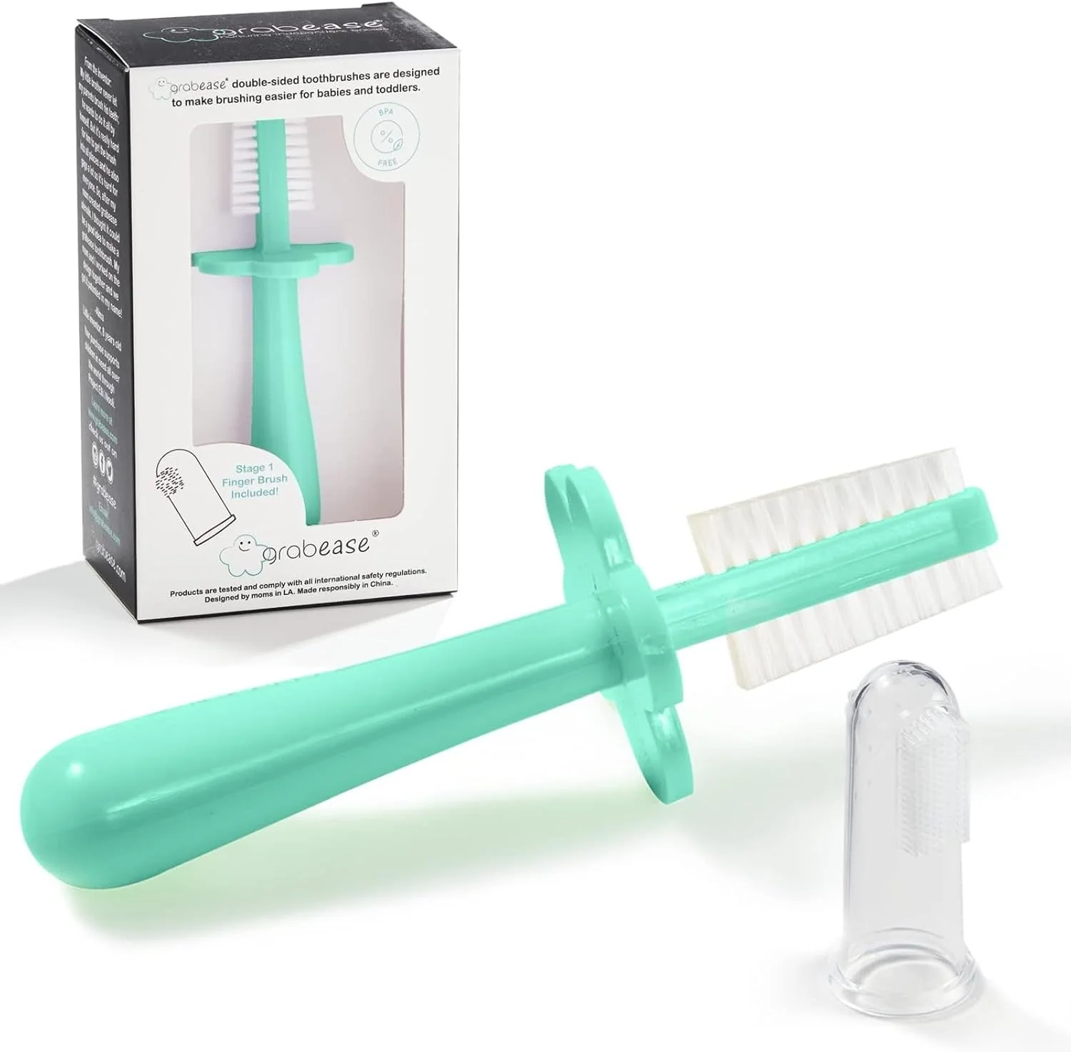 Orabease BPA-Free Double-Sided Toothbrush for Babies - Green