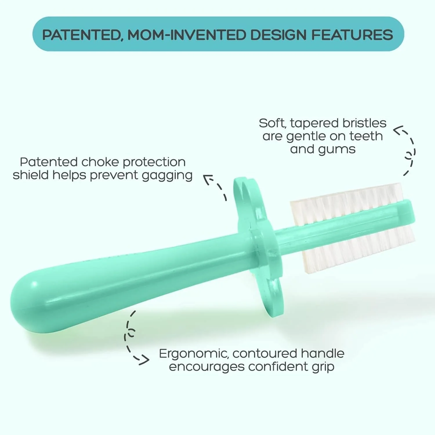 Orabease BPA-Free Double-Sided Toothbrush for Babies - Green - Image 2