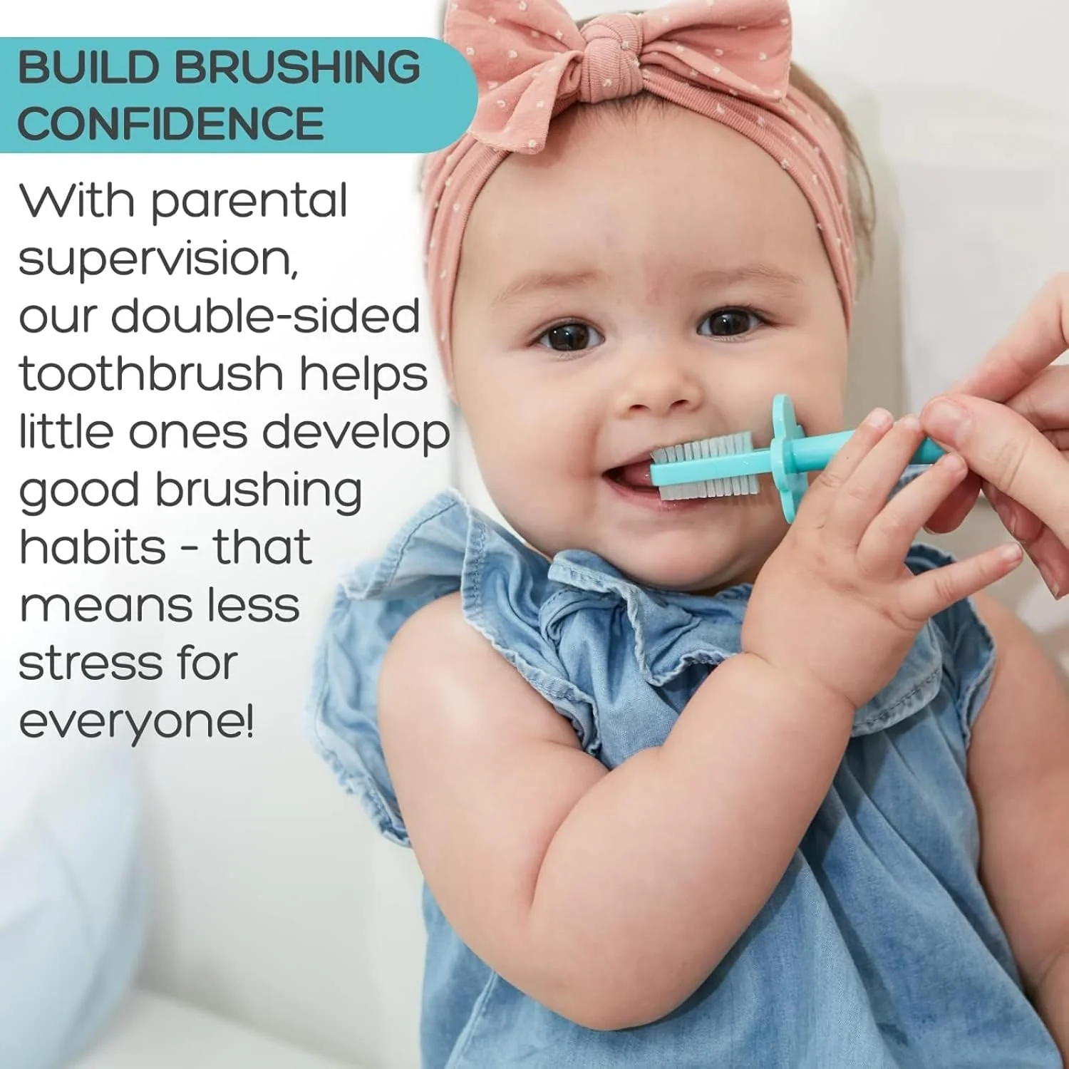 Orabease BPA-Free Double-Sided Toothbrush for Babies - Green - Image 3