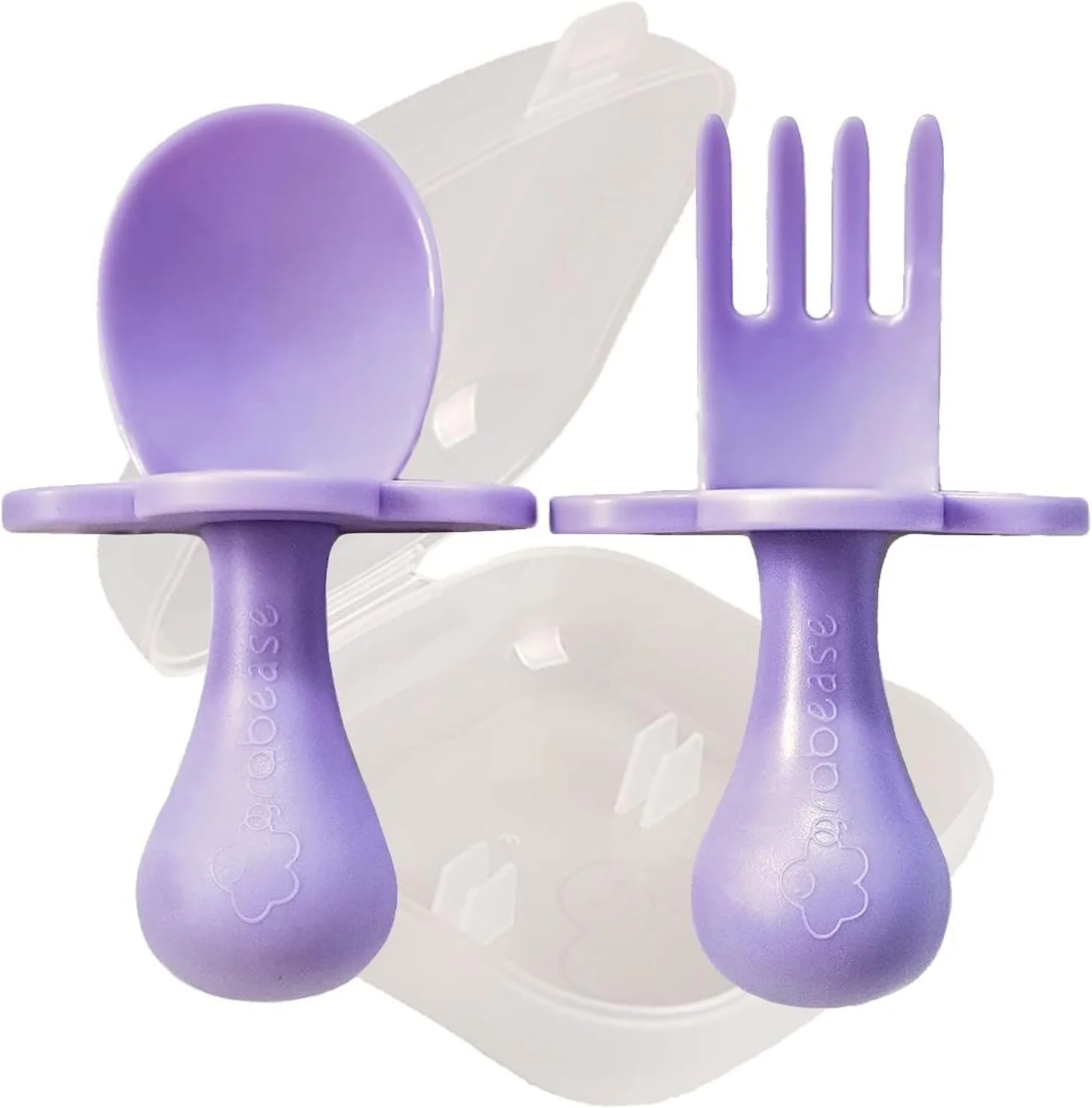 Grabease Silicone Baby Feeding Utensil Set - Purple - Image 2
