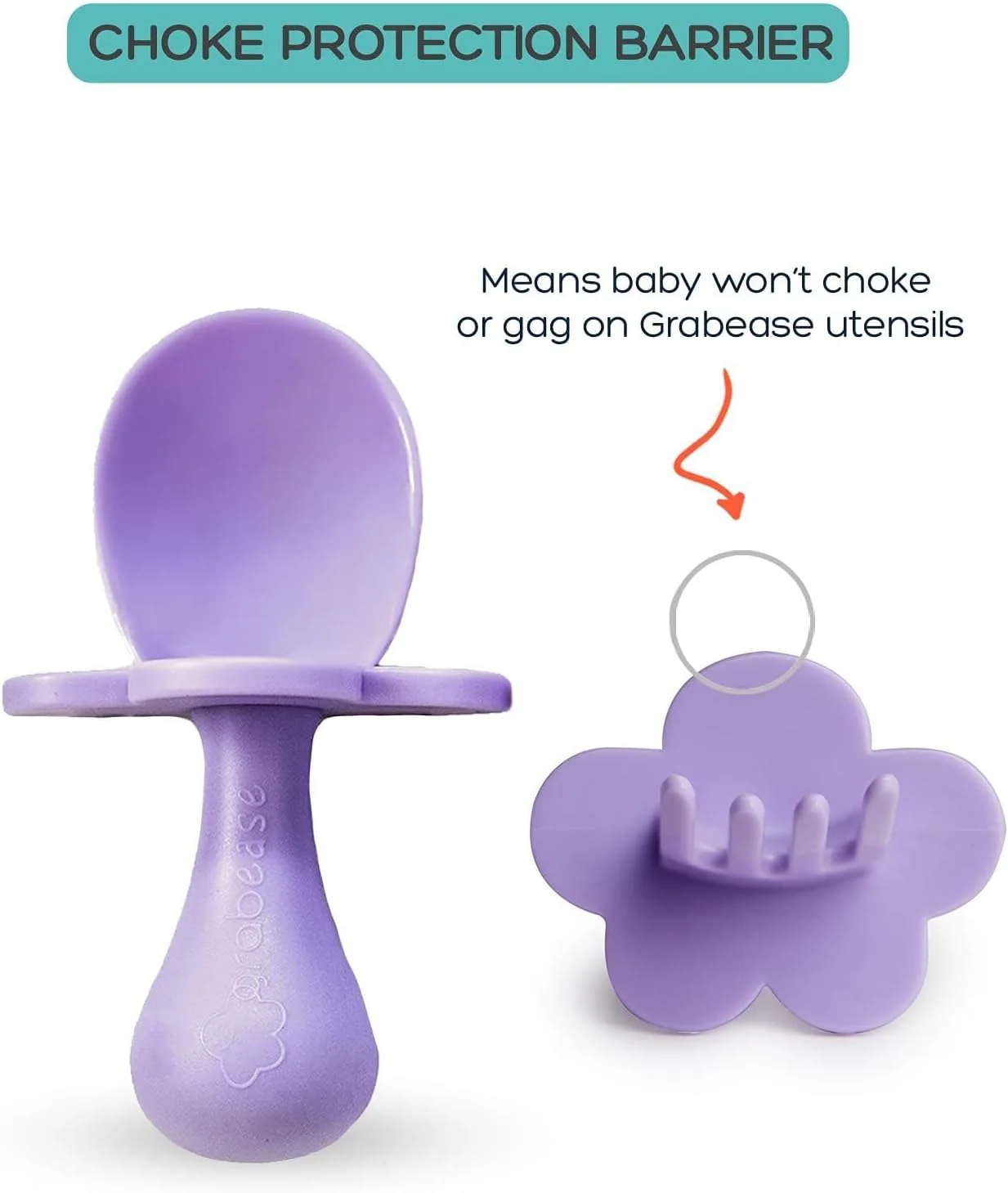 Grabease Silicone Baby Feeding Utensil Set - Purple - Image 4