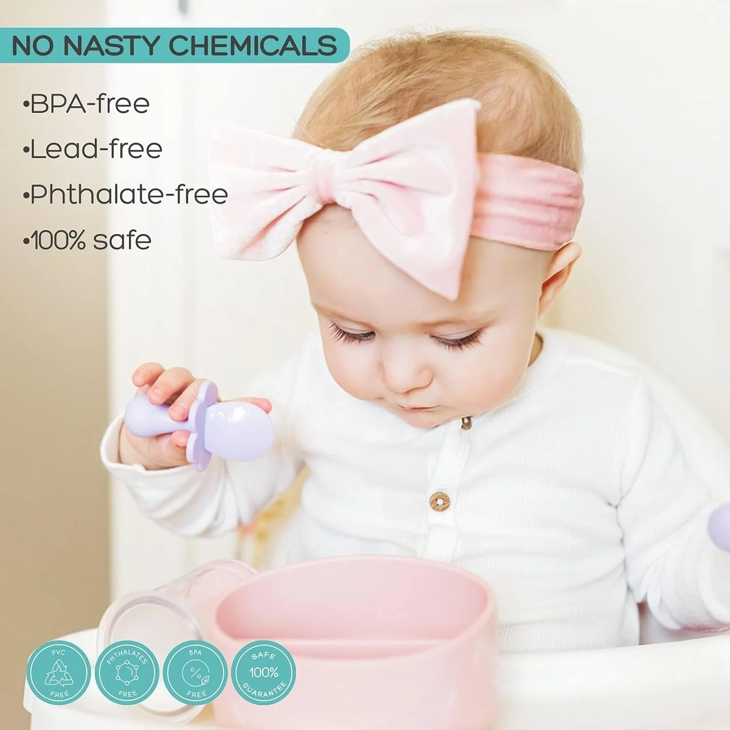 Grabease Silicone Baby Feeding Utensil Set - Purple - Image 7