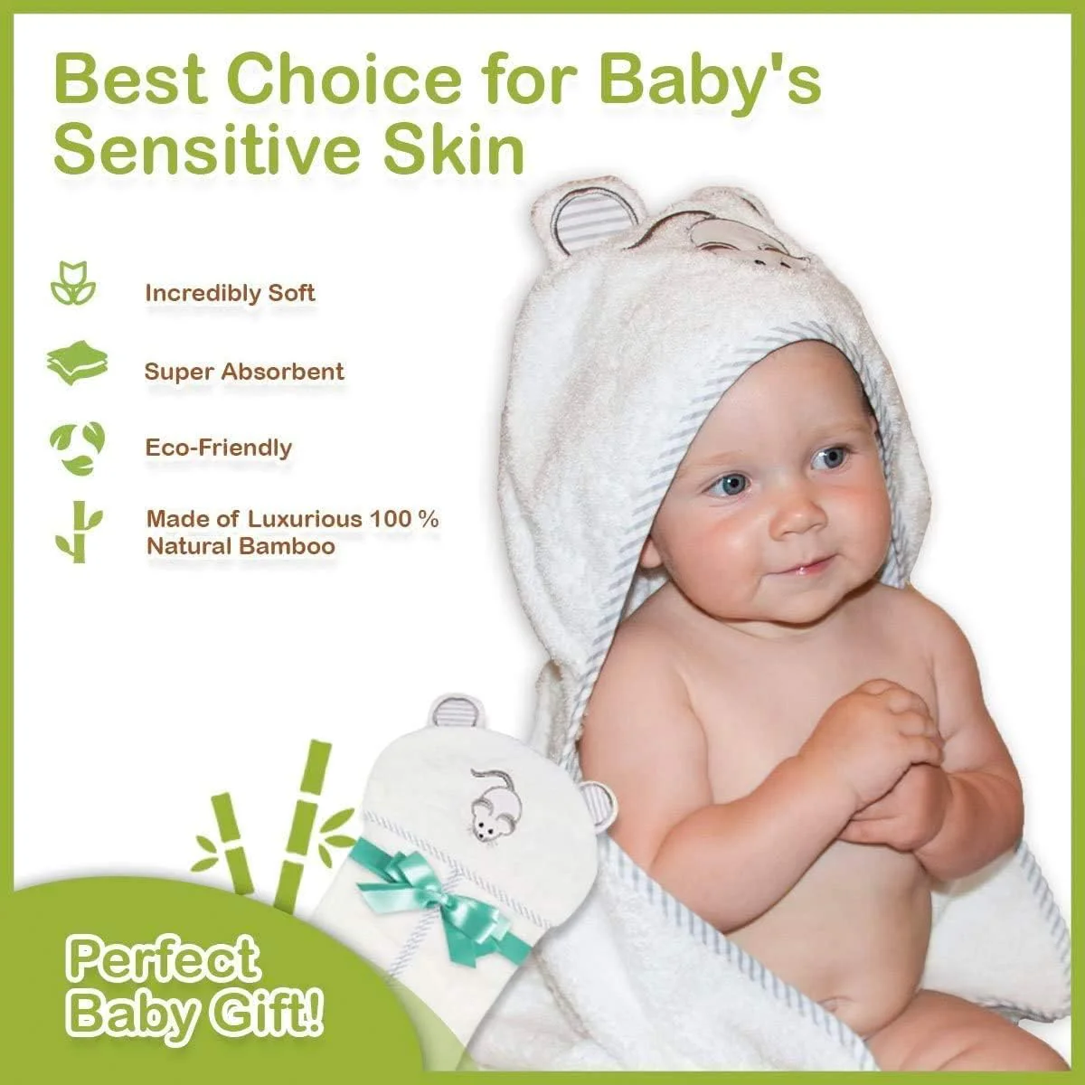 Organic Bamboo Hooded Baby Towel by Liname - Image 2