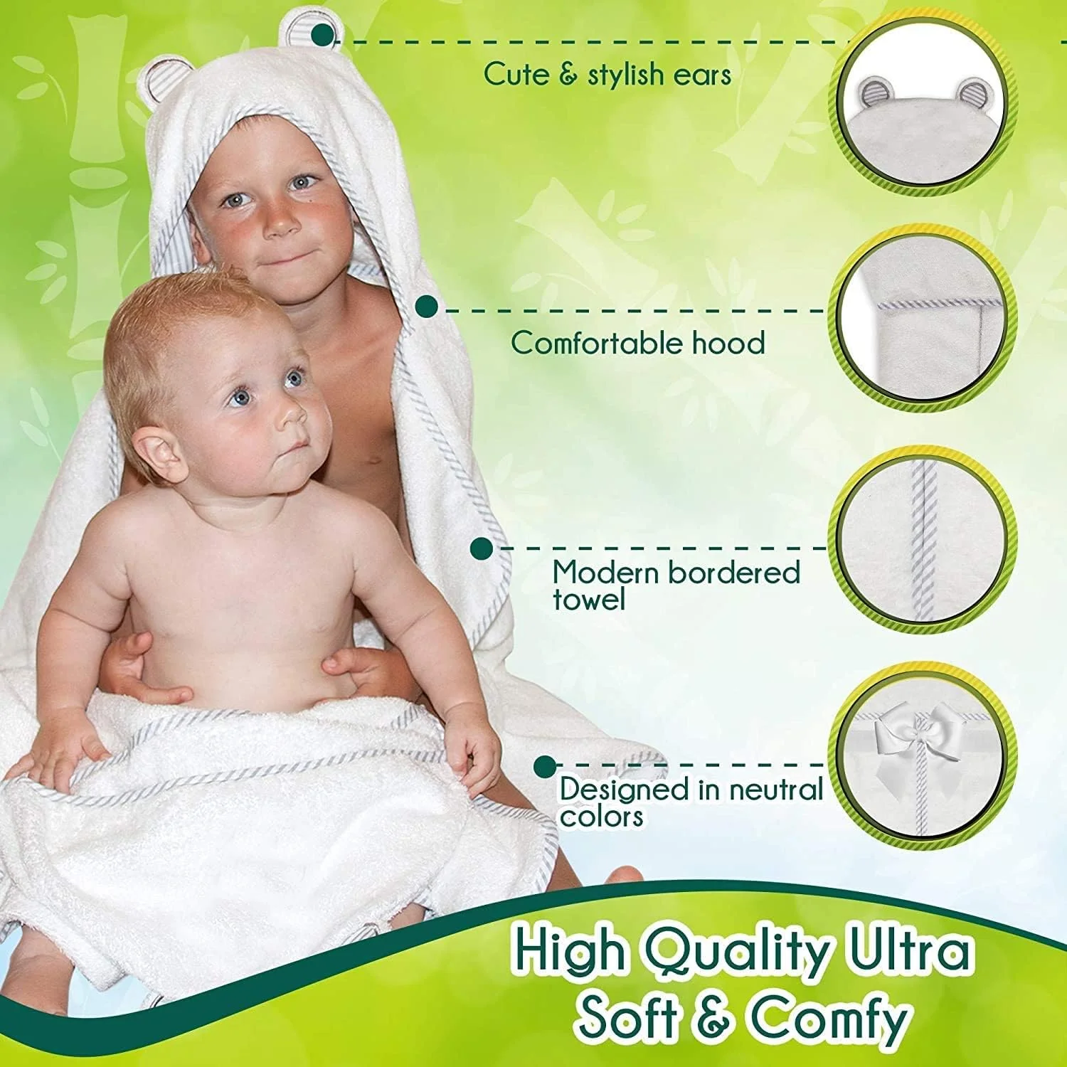 Organic Bamboo Hooded Baby Towel by Liname - Image 3