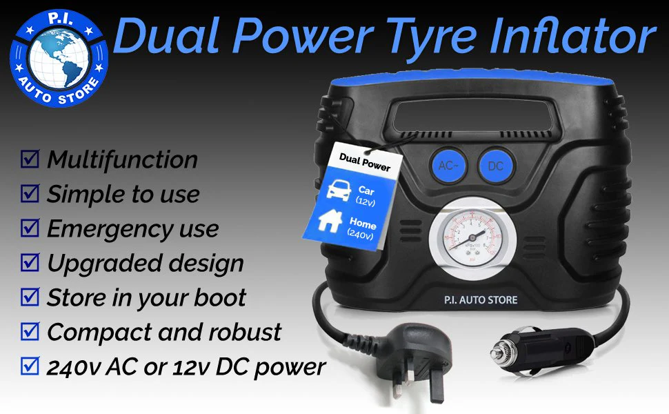 P.I. Auto Store Dual Electric Fast Inflating Tyre Pump - Image 2