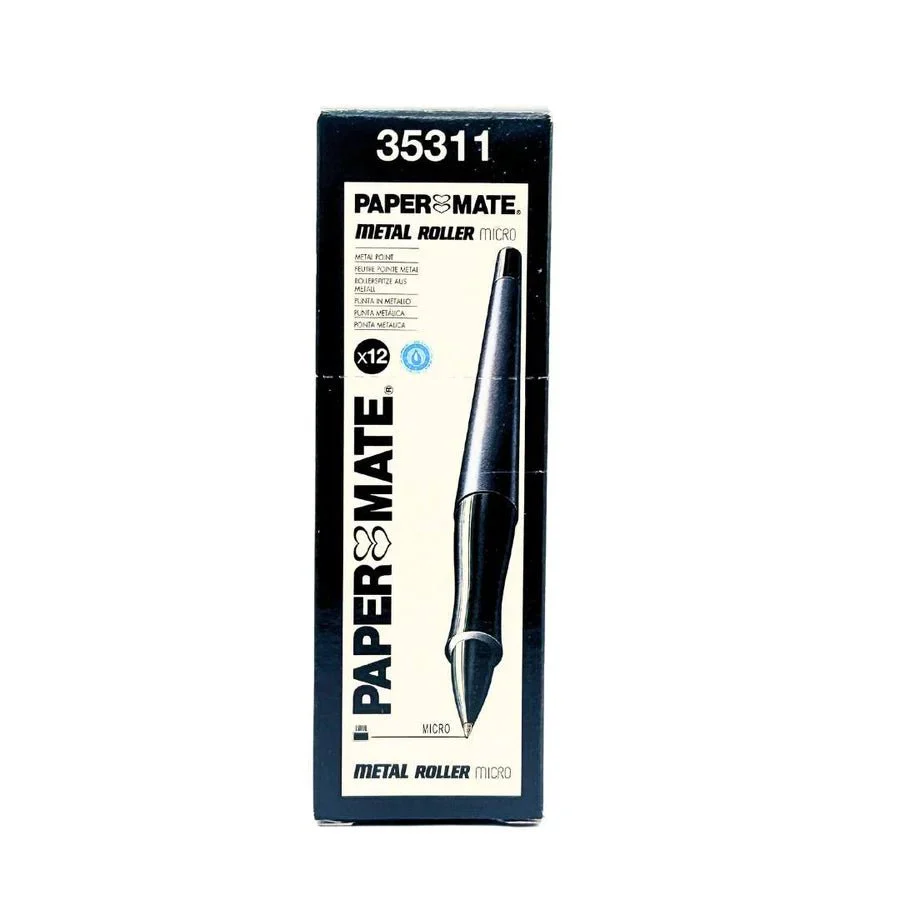 Paper Mate Metal Roller Pens - Bulk Pack 144 Pens (Black) - Image 2