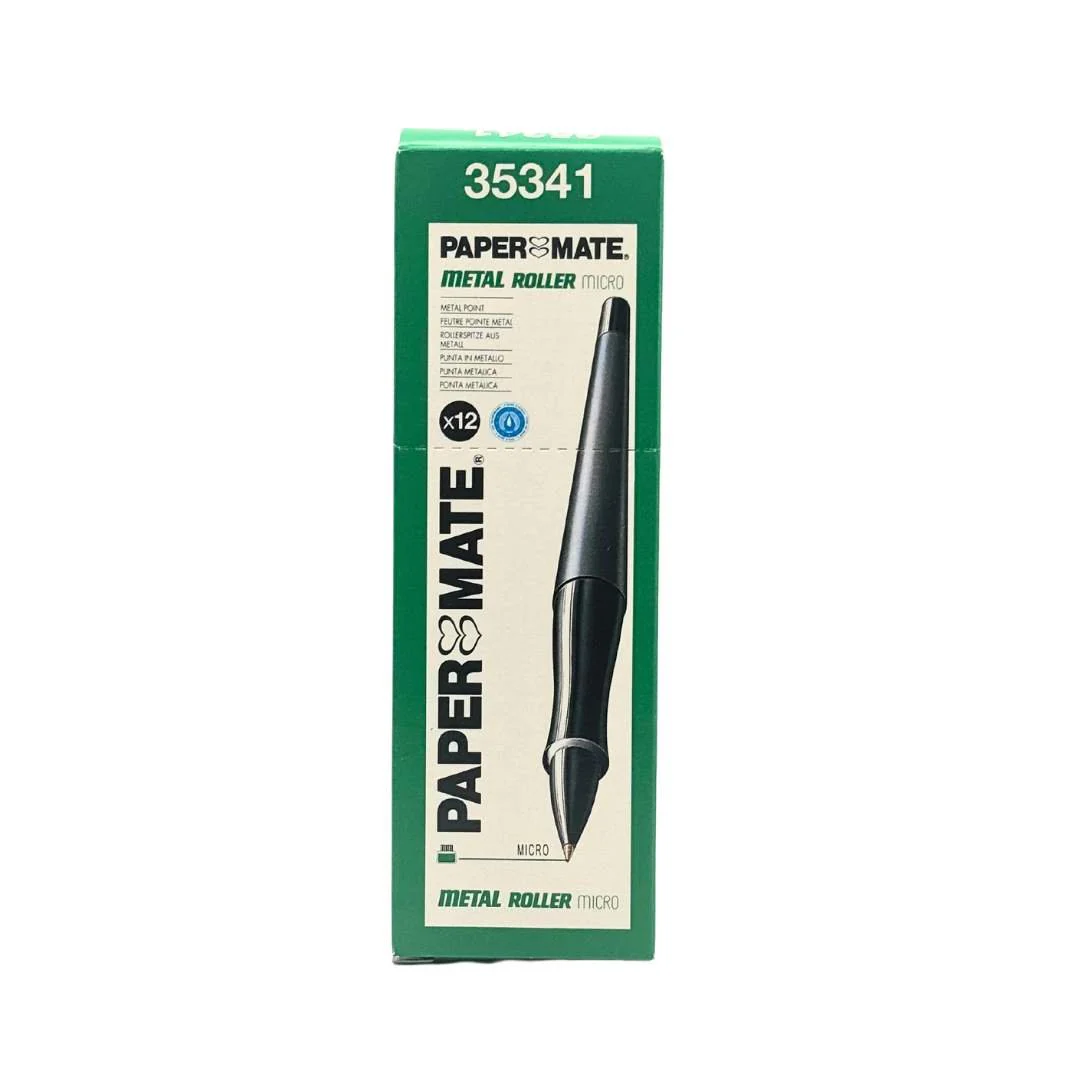 Paper Mate Metal Roller Pens - Green (12 Pack)