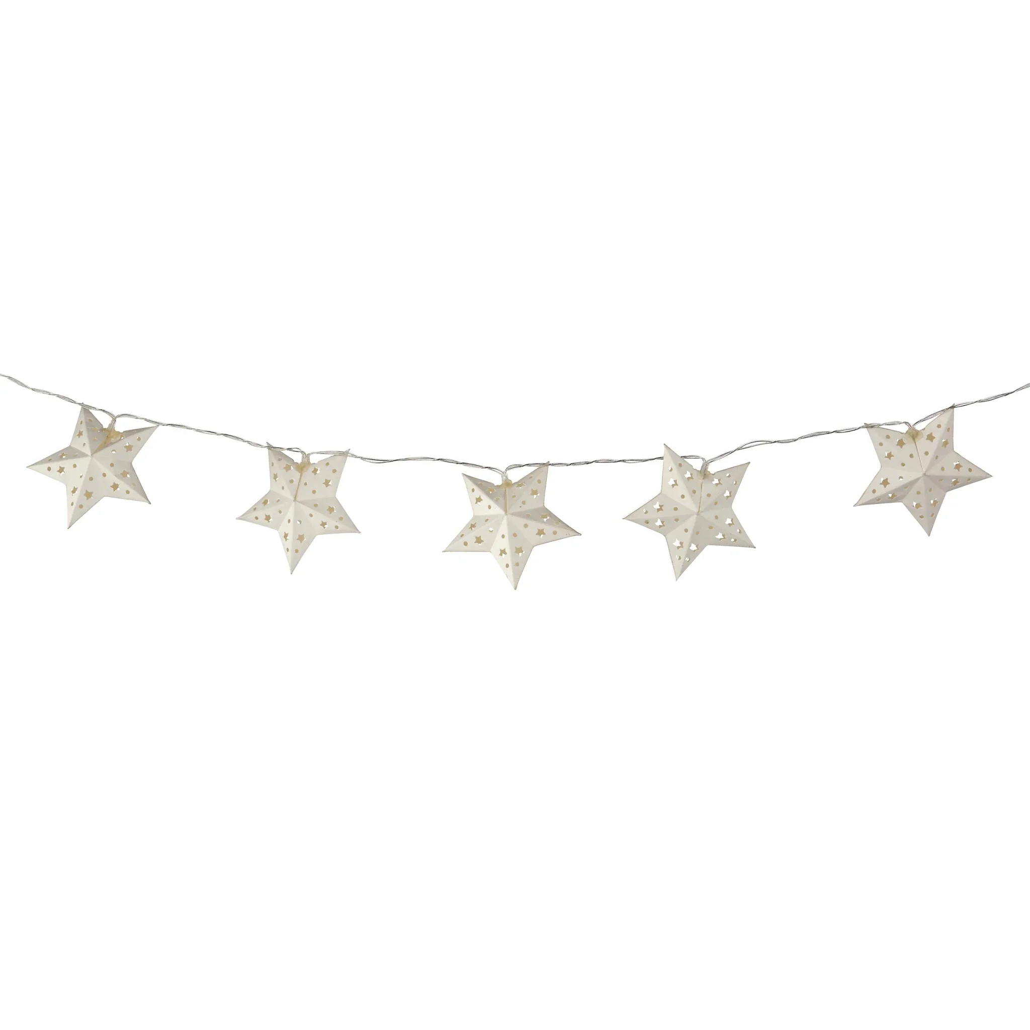 Paper Star Battery-powered Warm White 10 LED Indoor String Lights - Image 3