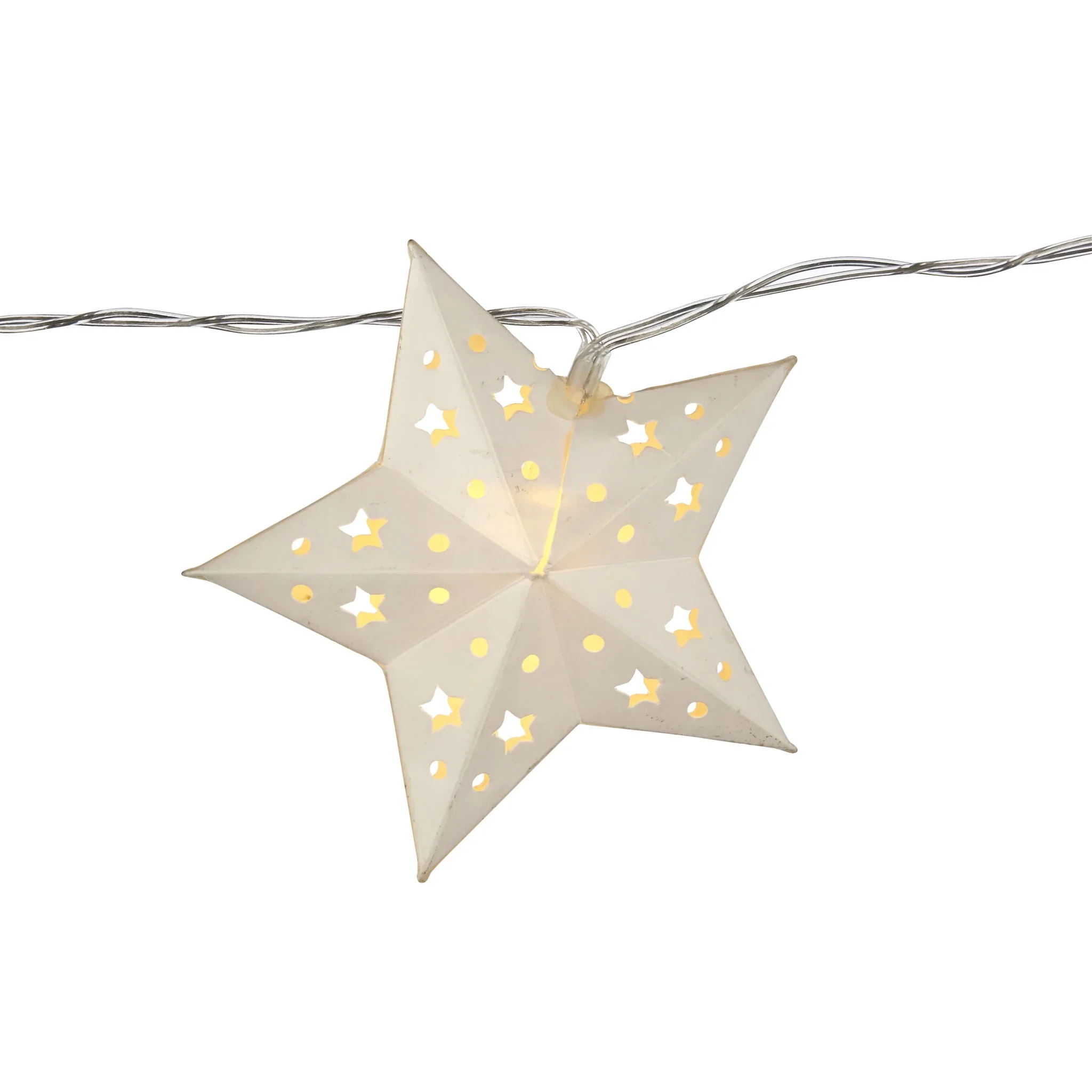 Paper Star Battery-powered Warm White 10 LED Indoor String Lights - Image 4