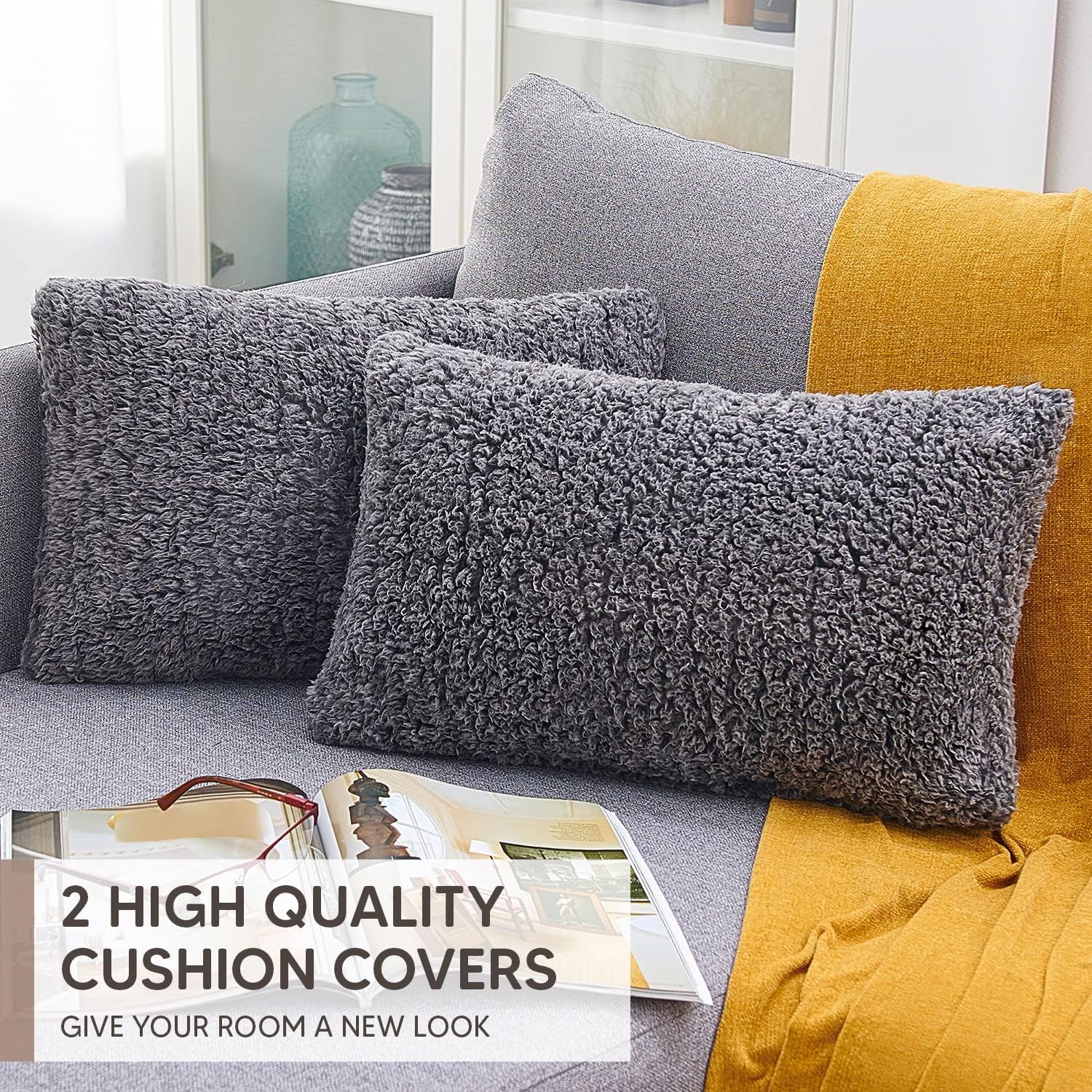 PAULEON Cushion Covers 2 Pack β 30x50 cm Black - Image 2