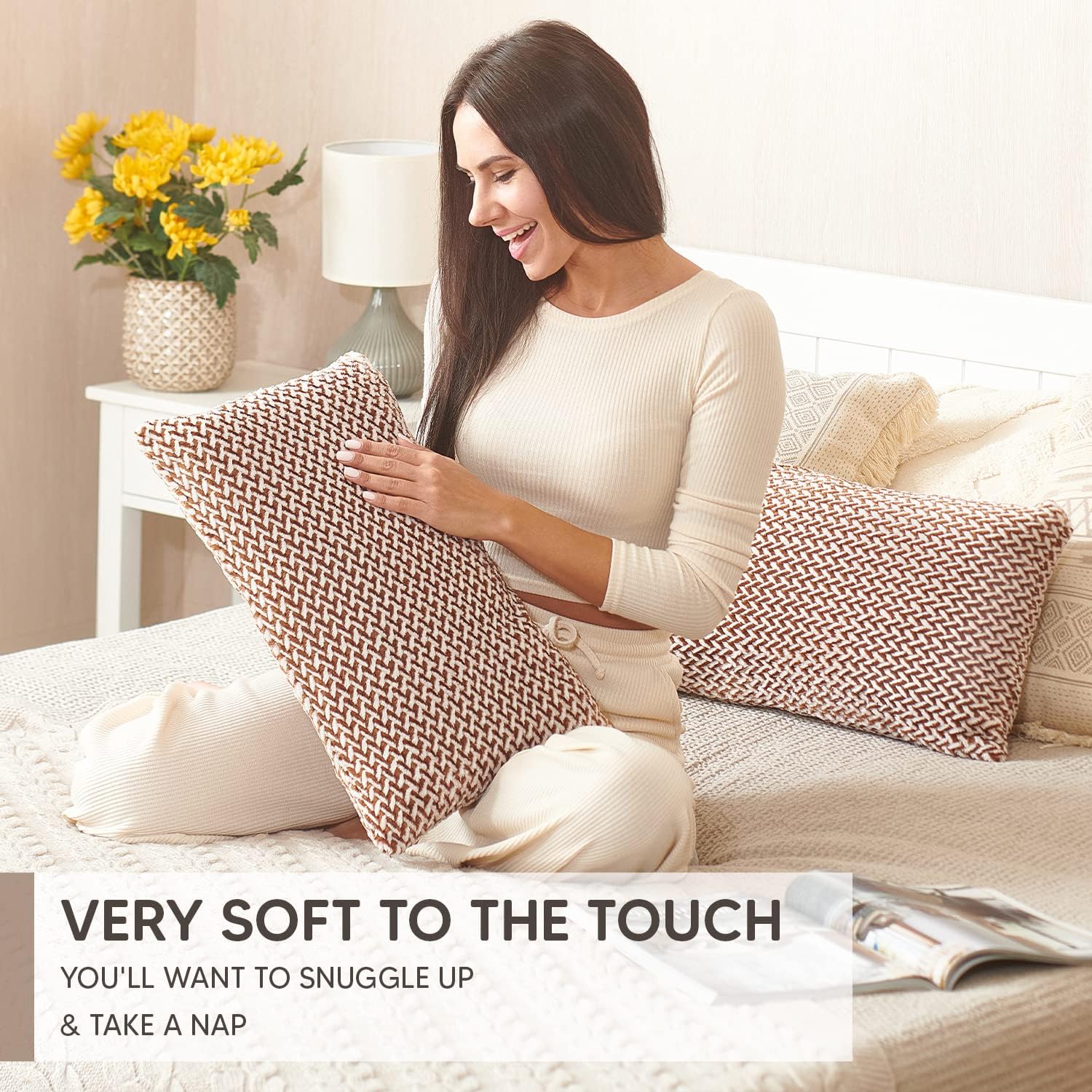 PAULEON Cushion Covers 2 Pack – 30x50 cm - Chocolate - Image 5