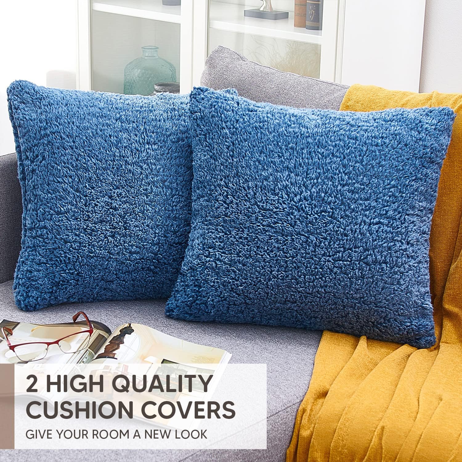 PAULEON Cushion Covers 2 Pack – 50x50 cm Classic Blue - Image 2