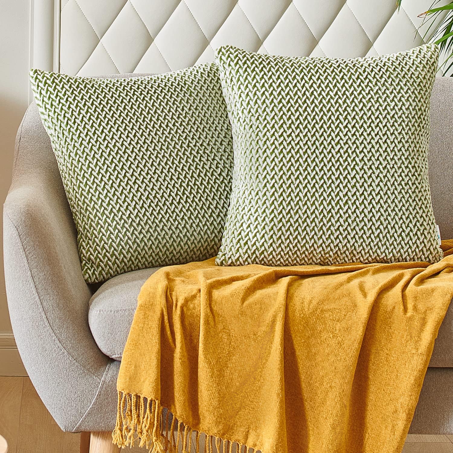 PAULEON Jacquard Cushion Covers 2 Pack - Various Colours - Image 25