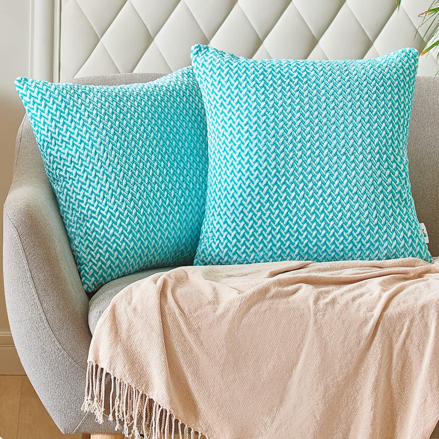 PAULEON Jacquard Cushion Covers 2 Pack - Various Colours - Image 8