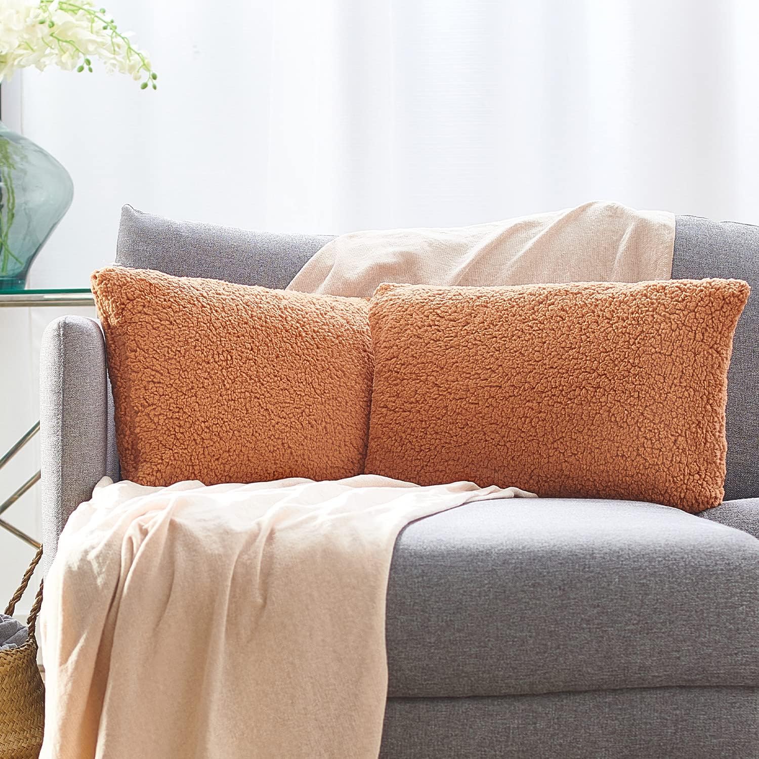 PAULEON Sherpa Cushion Covers 2 Pack - Various Colours