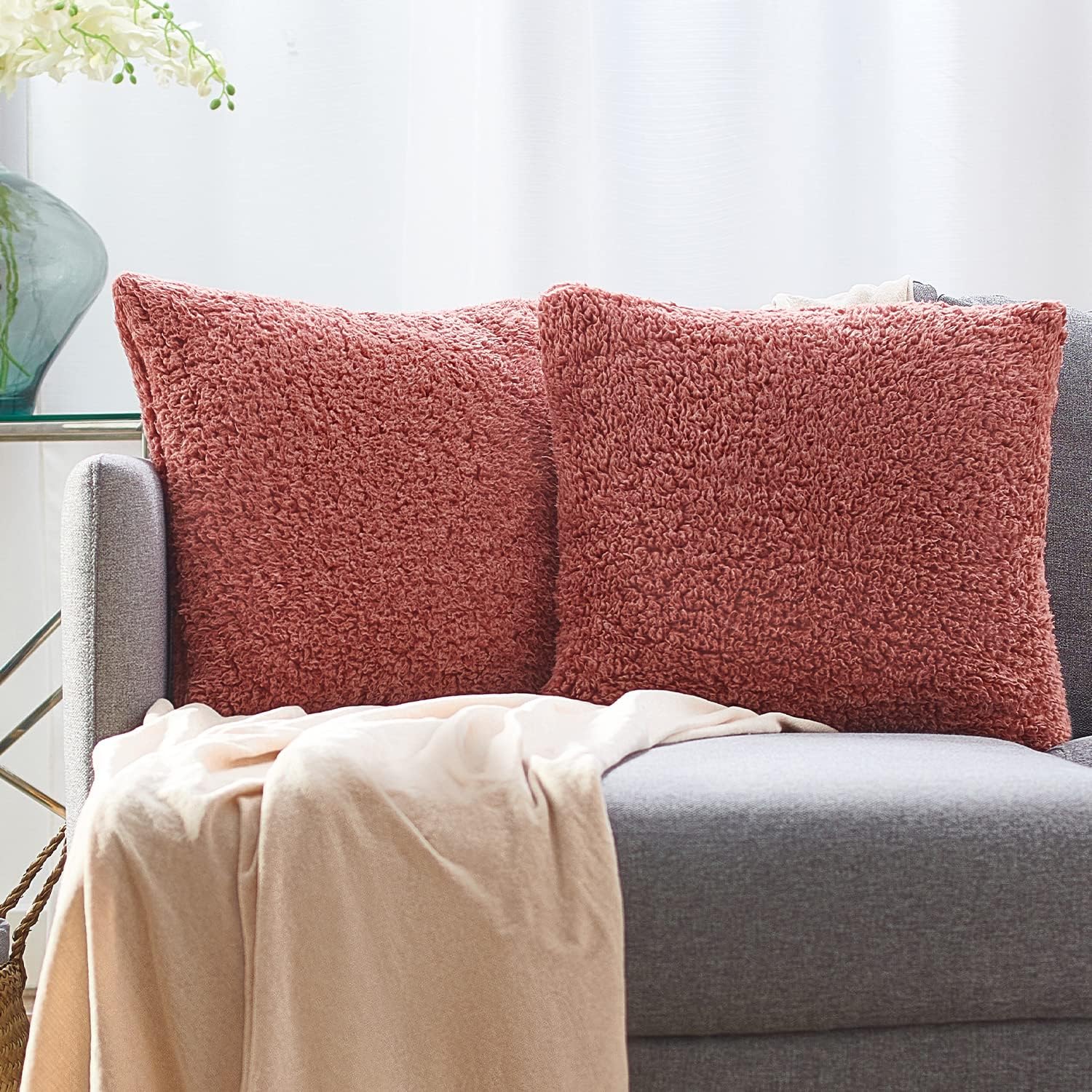 PAULEON Sherpa Cushion Covers 2 Pack - Various Colours - Image 20